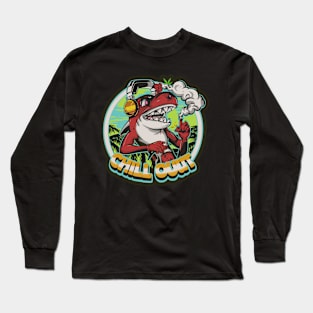 Hip Hop Shark Chill Out Artwork Long Sleeve T-Shirt